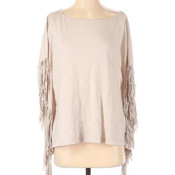 Free People Jackets & Blazers - Free People Movement Fringed Poncho Creme Size Small